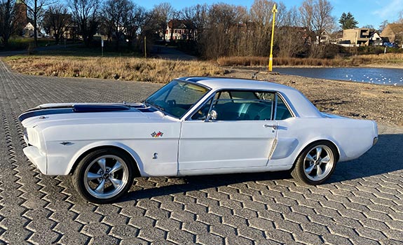 Fahrzeug,-Ansicht-2,-Ford-Mustang,-Shelby-GT,-Baujahr-1965,-weiss